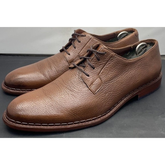 FRANCO CUADRA Chestnut Brown Derby Shoes Genuine Deer Leather Fast Ship Mens 9 - Picture 6 of 12